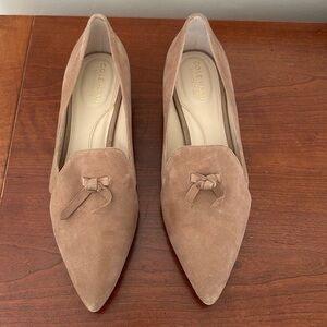 Women’s Cole Haan Grand Series Viola Skimmer Flat in Beige Suede